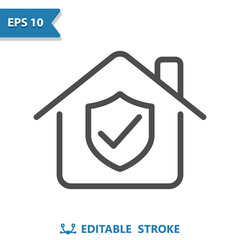 Home Security Icon. House, Shield, Insurance, Real Estate