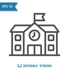 School Icon. Building, High School, College, University