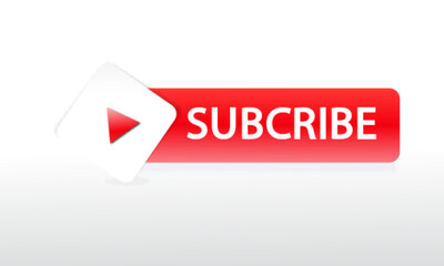 Big Red Subcribe Button with Shadow Reflection