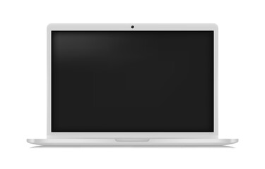 Silver Realistic Laptop Mockup With Blank Screen Isolated and Perspective Laptop Mock up