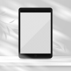 Silver 3D Realistic Tablet PC Mockup Frame With Front View Blank Screen