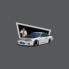 Race Car Vector Illustration Artwork