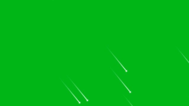 falling light rays motion graphic effects on green screen background. 