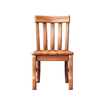 A simple wooden chair isolated on a white background, generative AI furniture