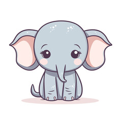 baby elephant cartoon vektor crafted by Generative AI