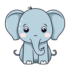baby elephant cartoon vektor crafted by Generative AI