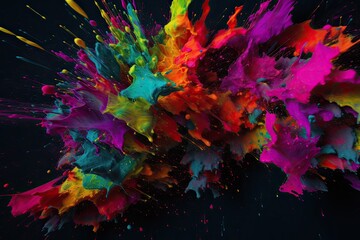 Colorful explode visualization of space. Generative AI.