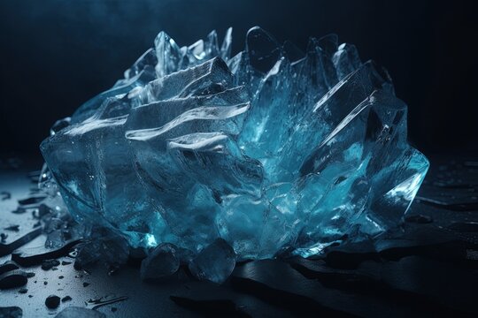  cracked blue ice .highly detailed cinematic shot photo  .Generative AI