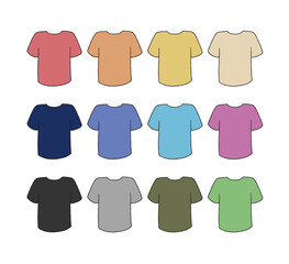 半袖Tシャツのイラストセット