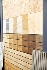 Wooden panels on floor and walls in store