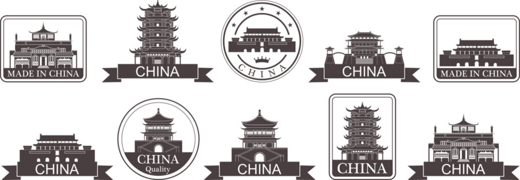 China set. Isolated China on white background