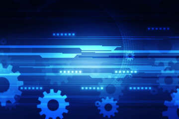 2d illustration Abstract futuristic electronic circuit technology background