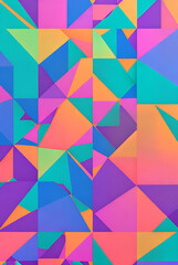 Colorful geometric panels with 3D shadows.