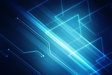 2d illustration Abstract futuristic electronic circuit technology background