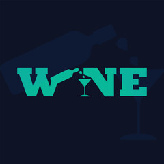 Wine logo design template.Vector illustration type.