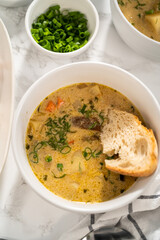 Creamy wild mushroom soup