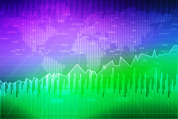 2d rendering Stock market online business concept. business Graph 
