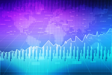 2d rendering Stock market online business concept. business Graph 
