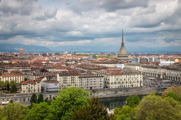 Fototapeta na wymiar Scenic view cityscape of Turin, Italy