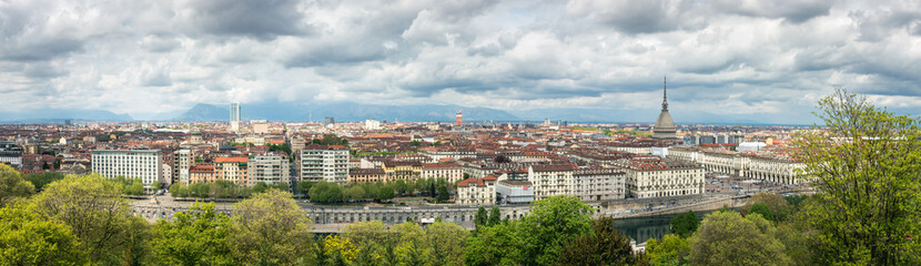 Fototapeta na wymiar Panoramic view cityscape of Turin, Italy