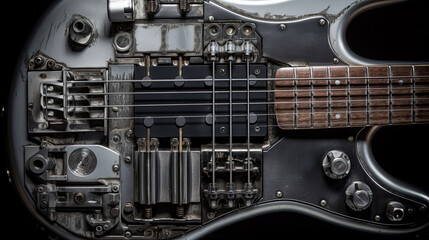 detail of electric guitar neck Generative AI