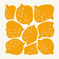 Fruits abstract elements. Food and healsy composition. Modern trendy Matisse minimal style. Fruits poster, invite. Vector arrangements for greeting card or invitation design