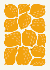 Fruits abstract elements. Food and healsy composition. Modern trendy Matisse minimal style. Fruits poster, invite. Vector arrangements for greeting card or invitation design