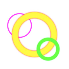 Abstract circle shape neon light