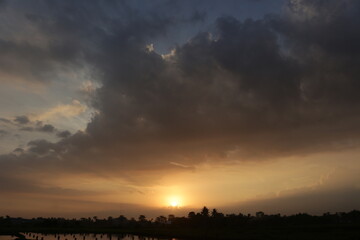 silhouette view at sunset