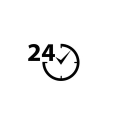 24 hours icon  isolated on white background