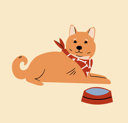 Shiba Inu dog breed - isolated vector illustration. Vector illustration