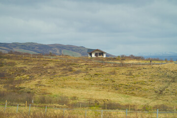 farm in Iceland. agriculture in precarious conditions. landscape.