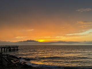 Sunset off the coast of Georgia