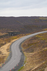 Fototapeta premium winding road in the mountains of Iceland.