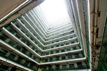 Packed apartment building in Hong Kong