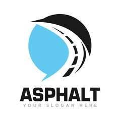 Asphalt Road Logo Design Illustration