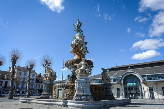 TARBES, FRANCE-The Marcadieu is the symbolic meeting point in the city of Tarbes on April 9, 2018. Tarbes, France