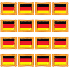Pattern cookie with flag country Germany in tasty biscuit