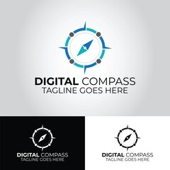 Digital Compass Business Vector Logo Design