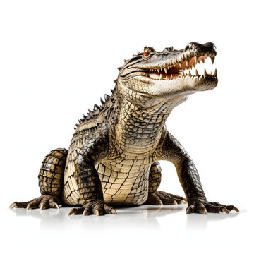 Crocodile isolated white background