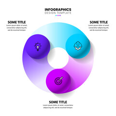 Infographic template. 3 balls in a circle with icons