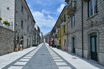 The street of Capracotta, a small town in the mountains of Molise, Italy.