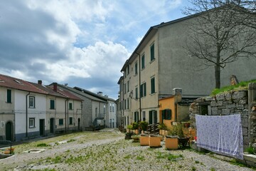 The street of Capracotta, a small town in the mountains of Molise, Italy.