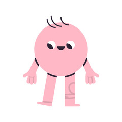 Geometric figure with face emotion and different shape, hand drawn trendy cute funny character bright basic flat vector illustration.