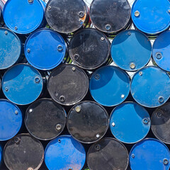 oil barrel stacked