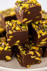 Chocolate pistachio fudge