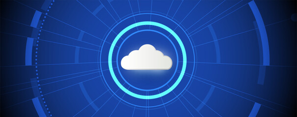 Obraz premium Cloud technology. Integrated digital web concept background