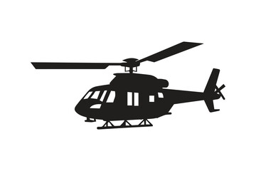 Helicopter flying logo icon silhouette vector template