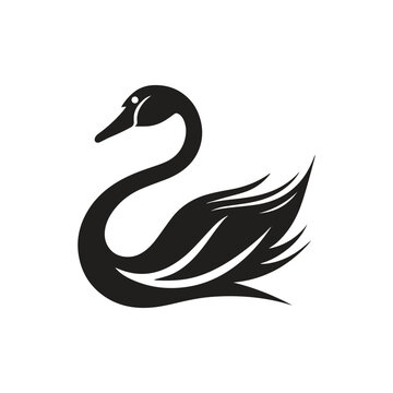 Swan logo icon vector silhouette