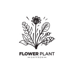 Modern feminine flower with Patels logo vector template